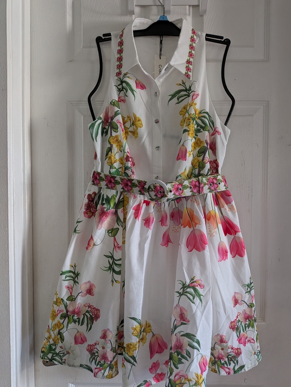 Commense Floral Print Belted Mini Dress - Picture 6 of 16